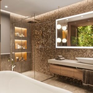 Luxury apartment bathroom interior